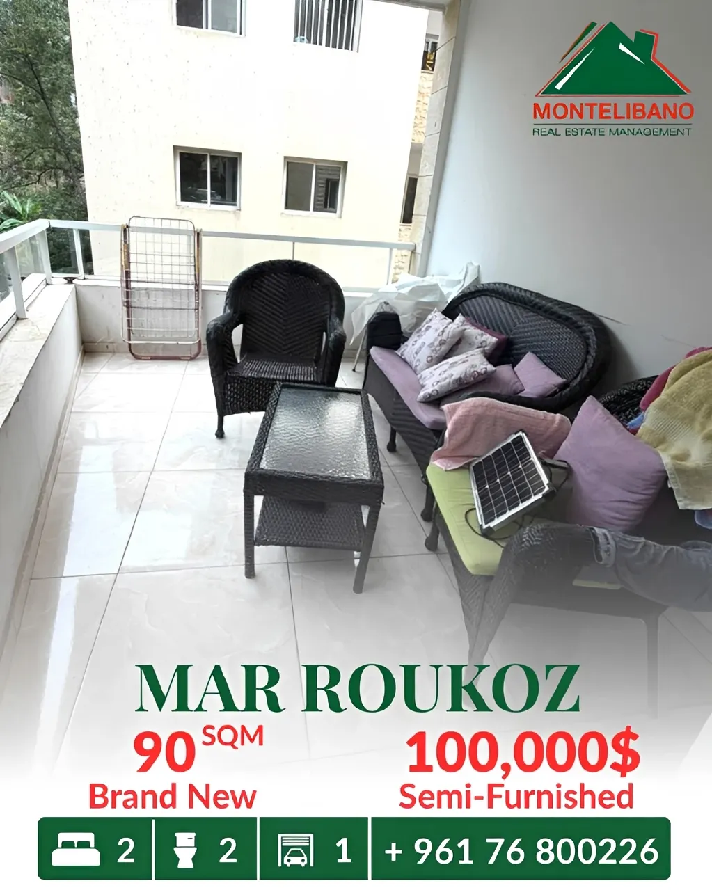 Apartment for sale in Mar Roukoz