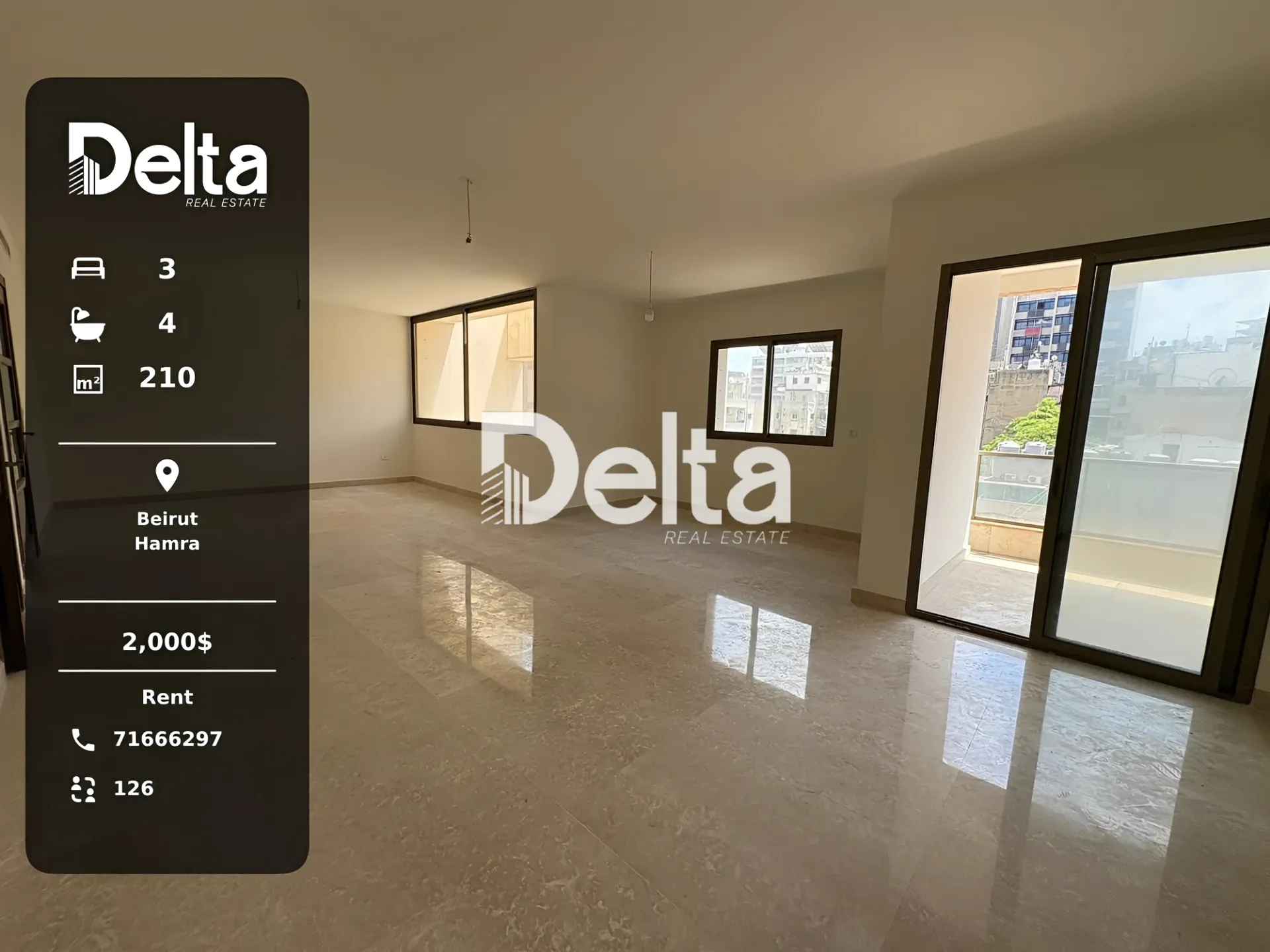 Apartment for rent in Hamra, beirut, lebanon - 3 bed, 4.0 bath