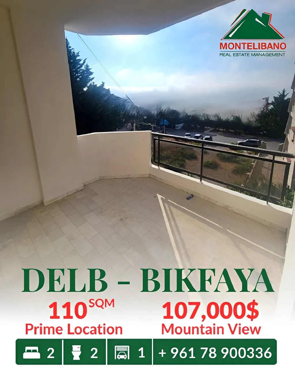 Apartment for sale in Delb, Lebanon - 2 bed, 2 bath