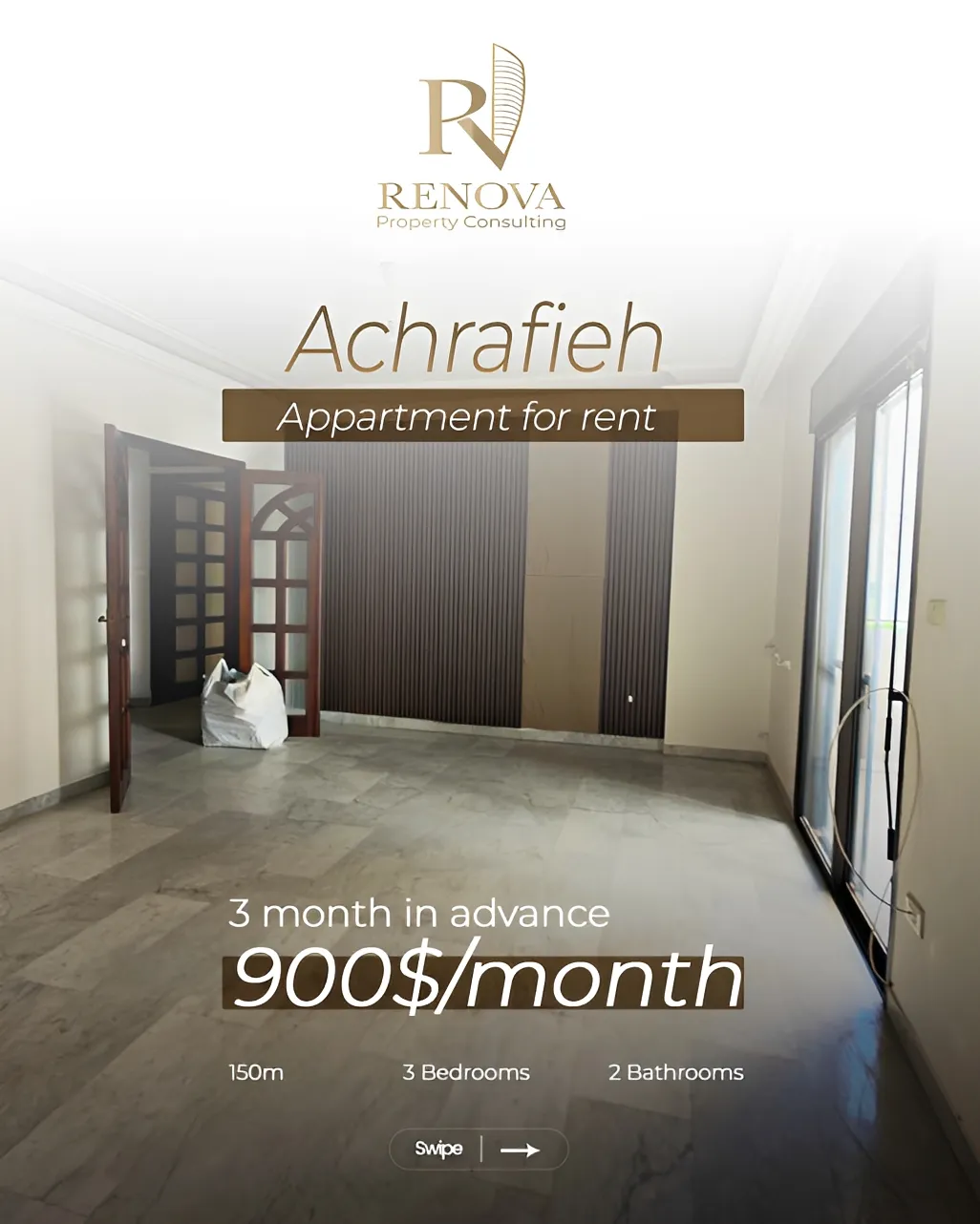 Apartment for rent in Achrafieh
