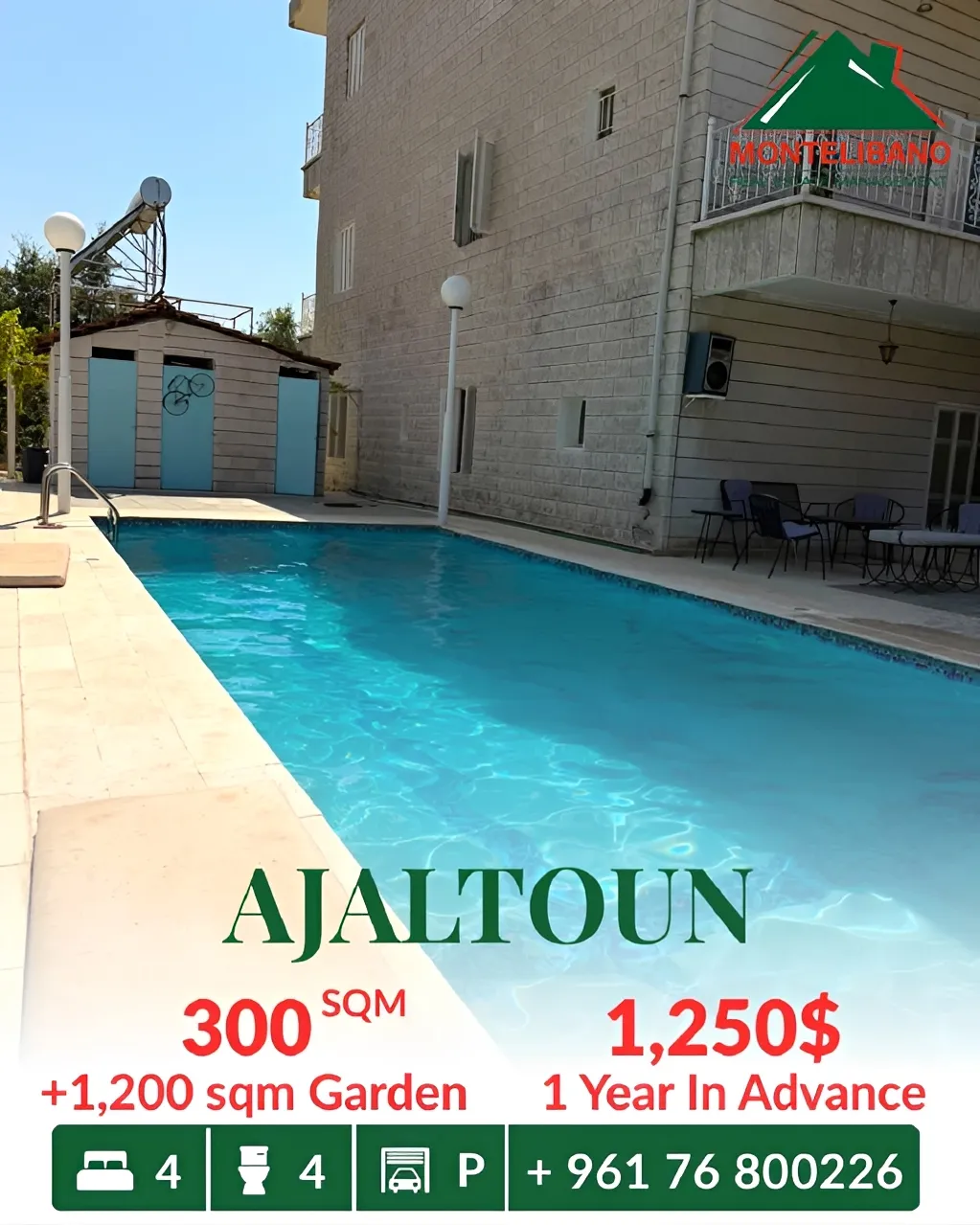 Apartment for rent in Ajaltoun, Lebanon