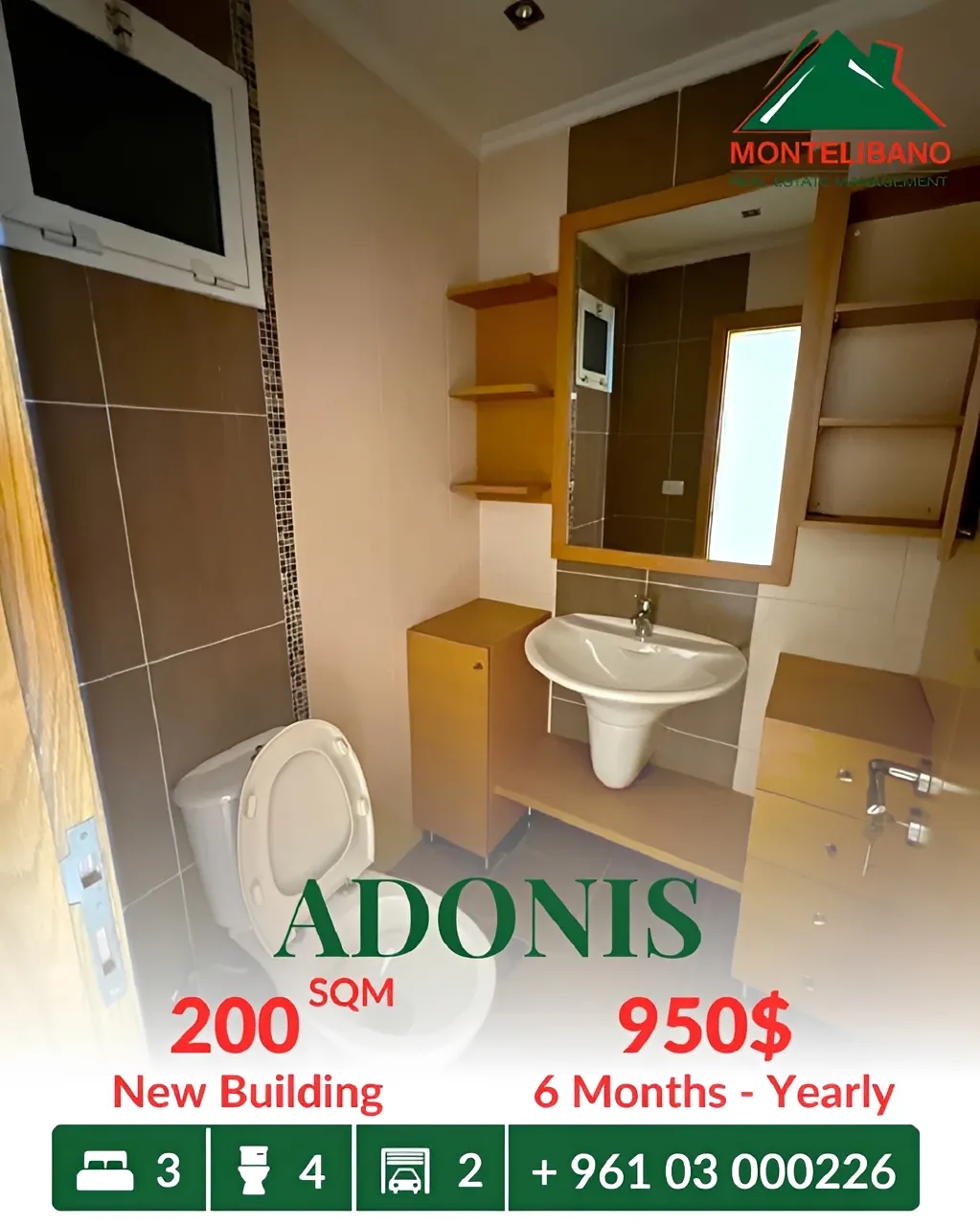 Apartment for rent in Adonis, Lebanon