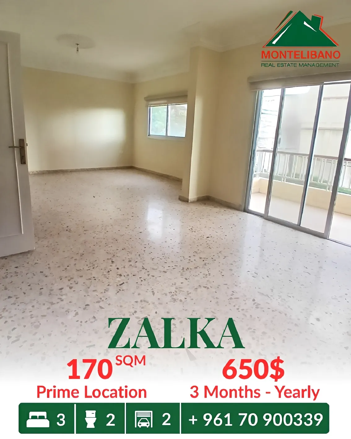Apartment for rent in Zalqa, Lebanon