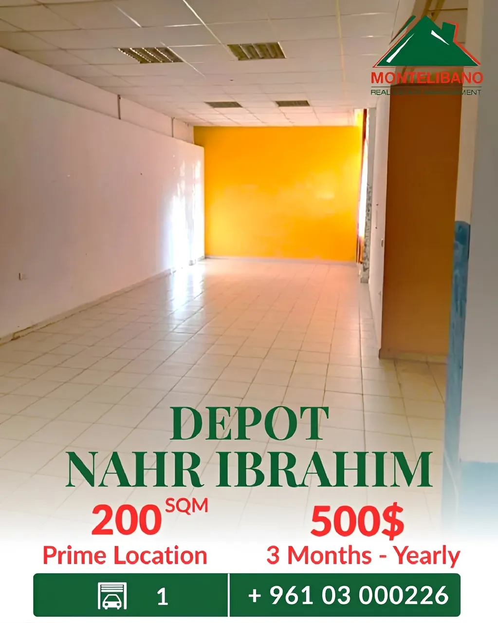 Warehouse for rent in Nahr Ibrahim, Lebanon