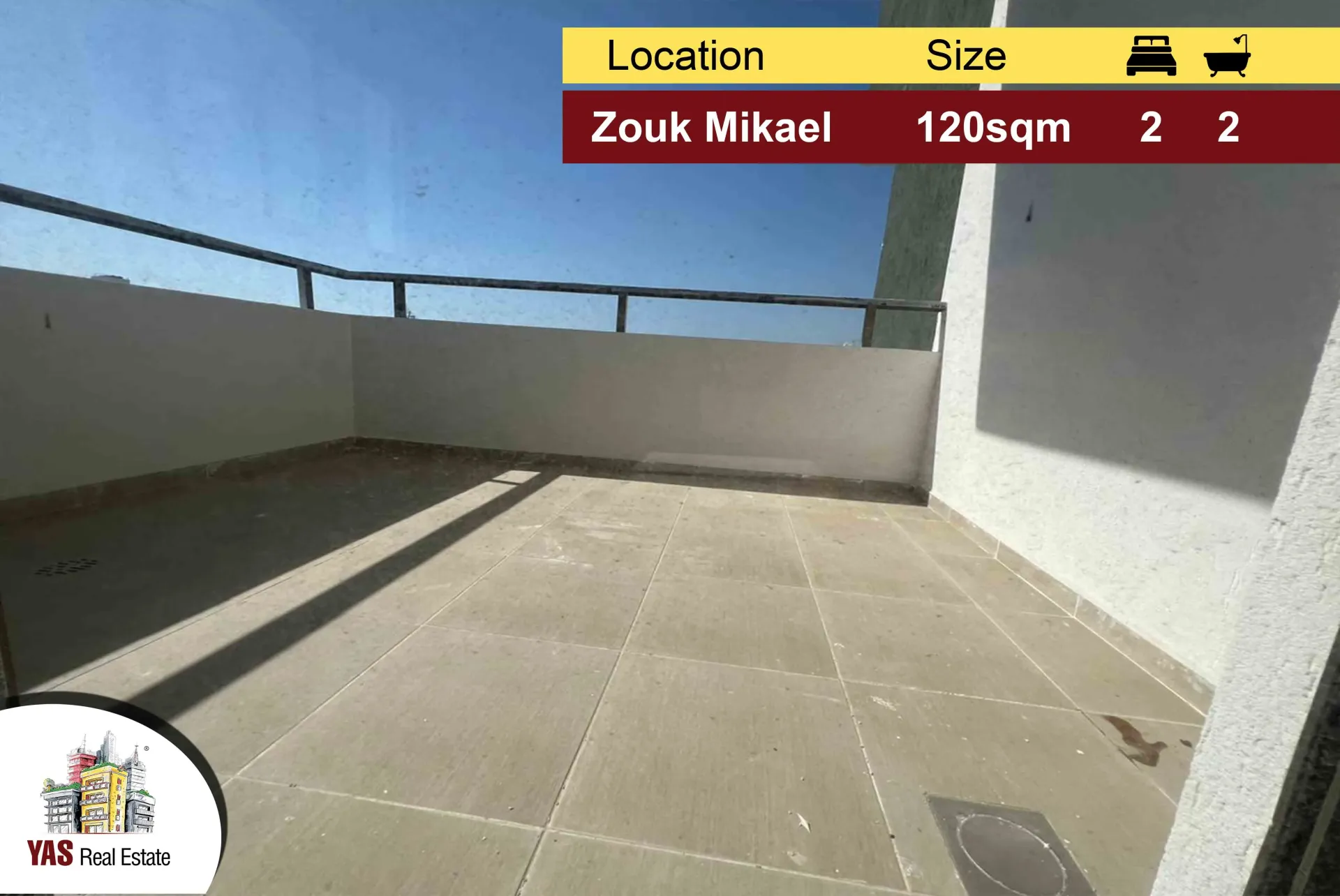 Apartment for Sale in Zouk Mikael - 2 bed, 2 bath