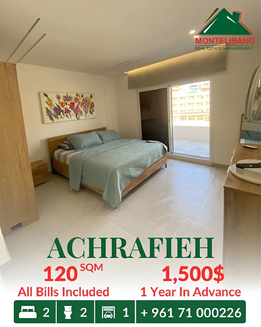 Apartment for rent in Achrafieh, Beirut, Lebanon