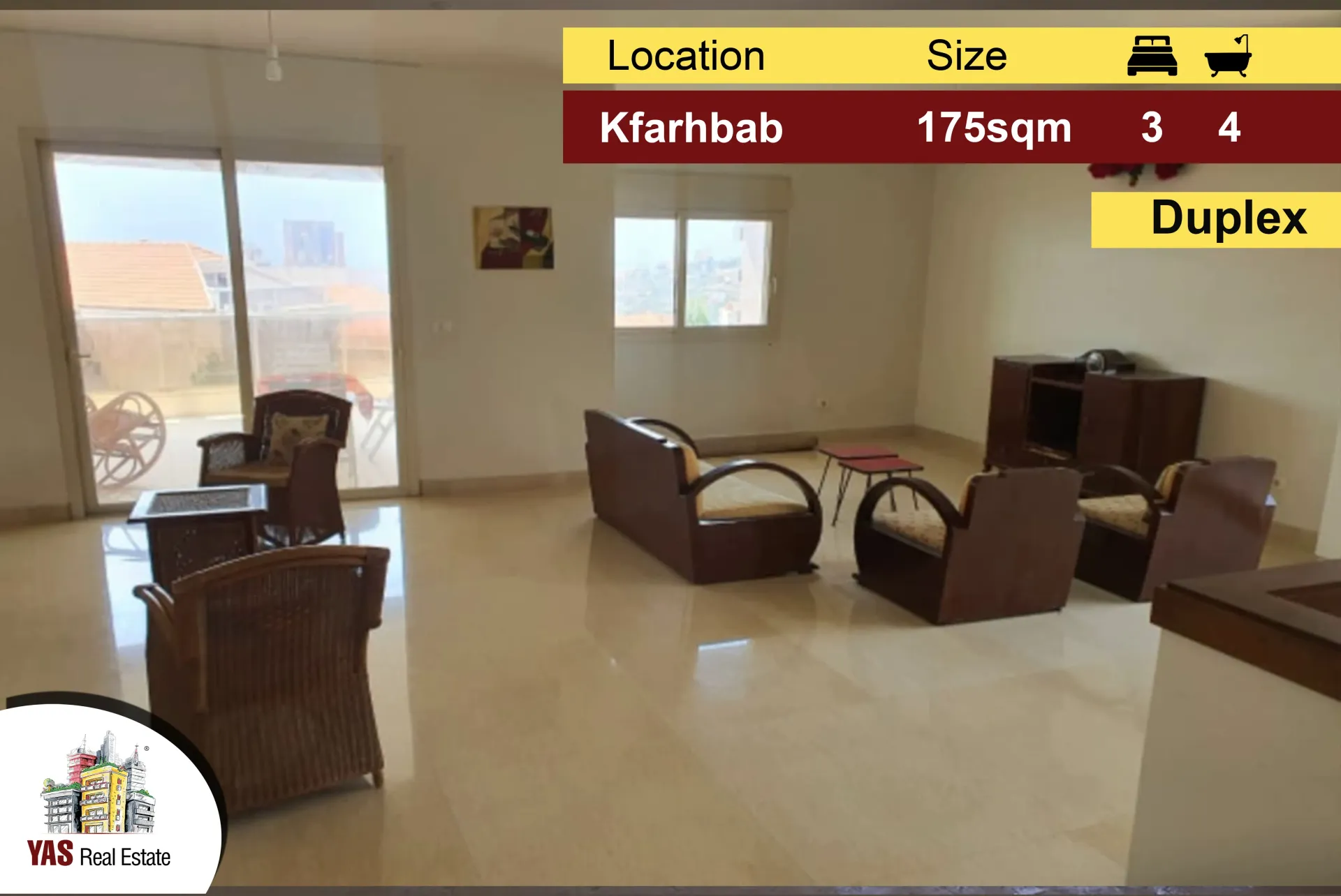 Apartment for Sale in Kfar Hbab - 3 bed, 4 bath