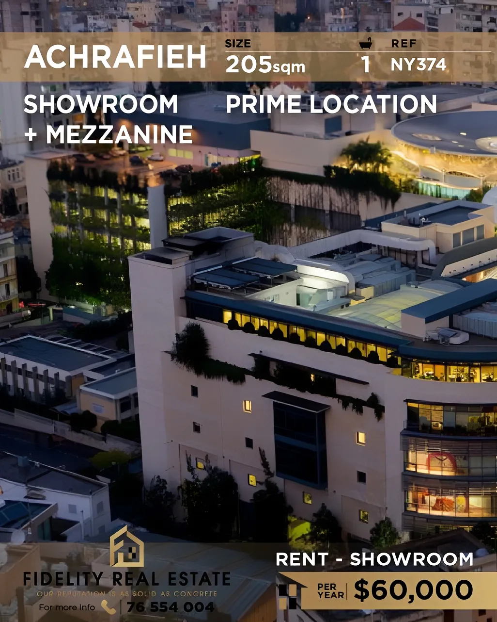 Showroom for rent in Achrafieh, Beirut, Lebanon