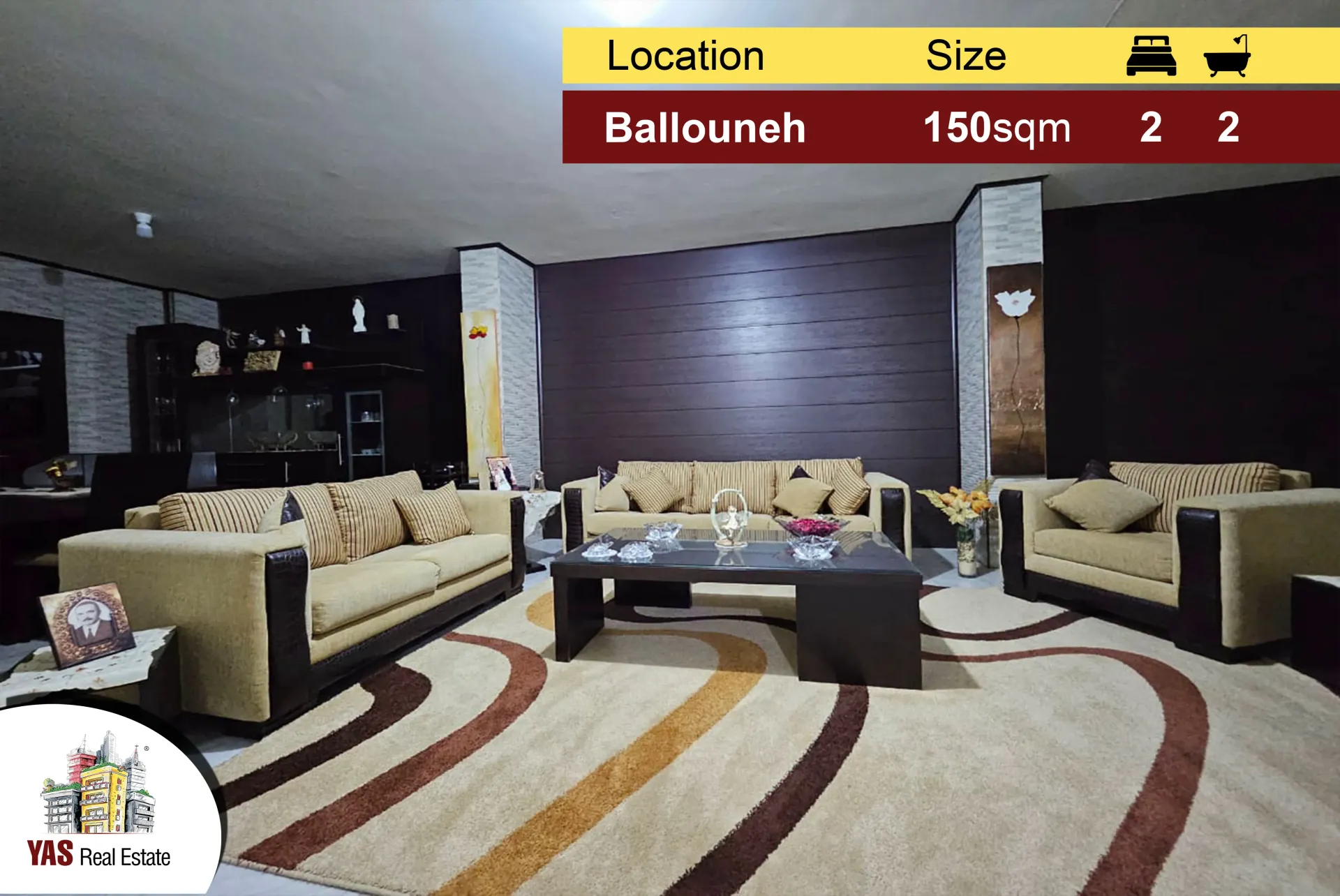 Apartment for Sale in Ballouneh - 2 bed, 2 bath