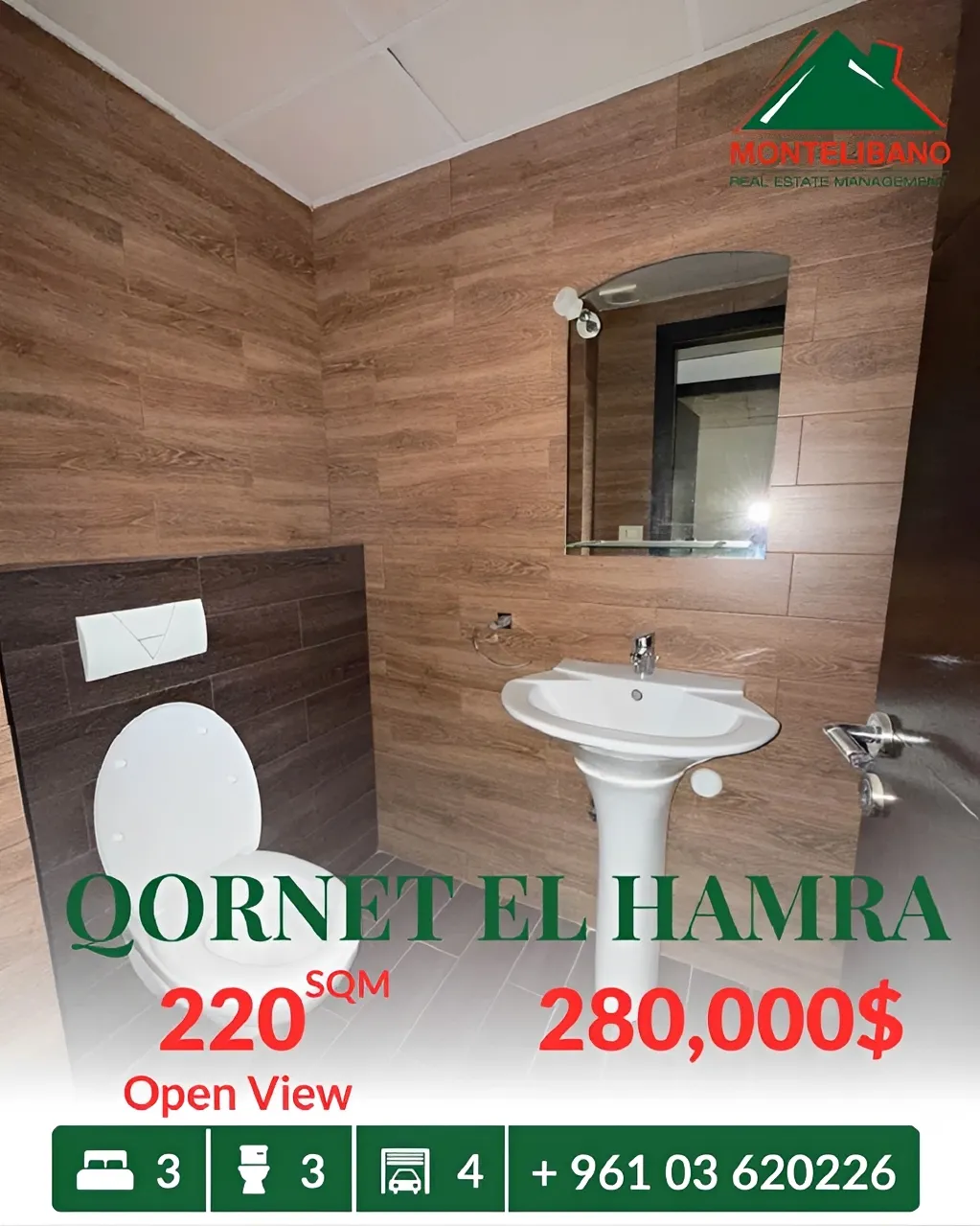 Apartment for sale in Qornet El Hamra, Lebanon