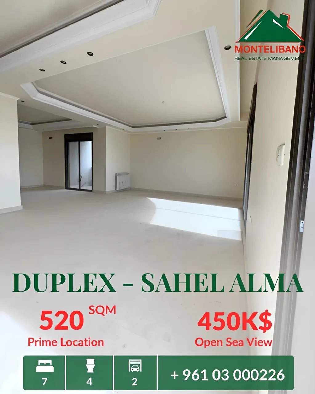 Duplex for sale in Sahel Alma, Lebanon - 7 bed, 4 bath