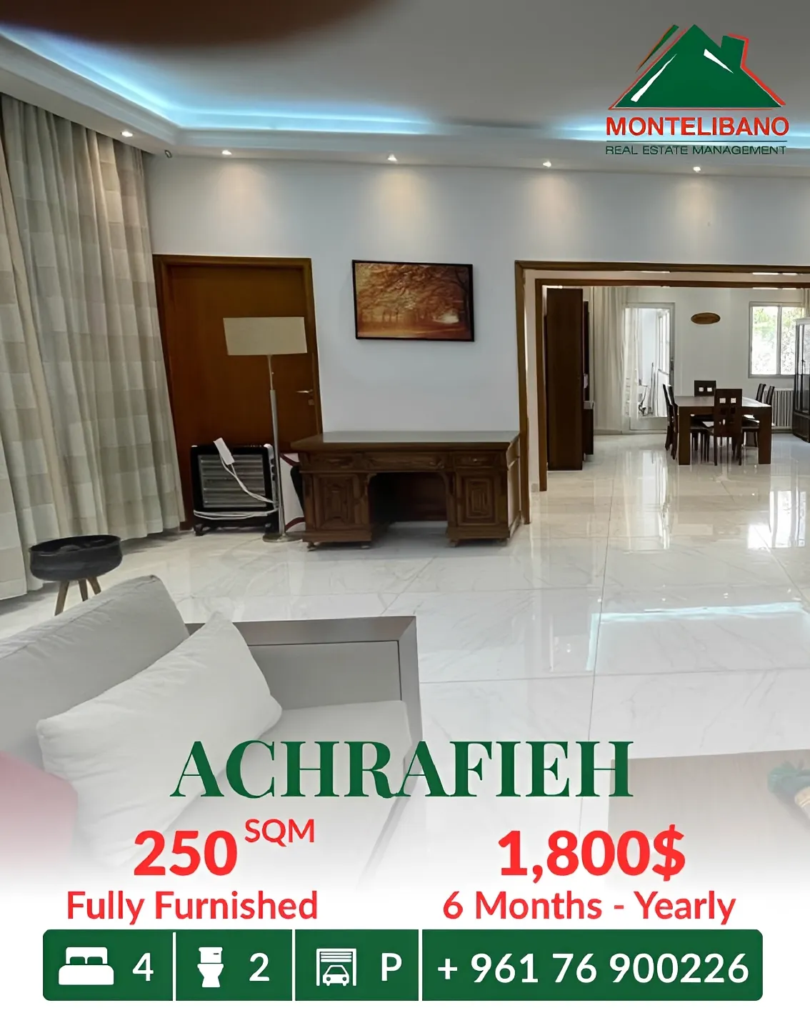 Apartment for rent in Achrafieh