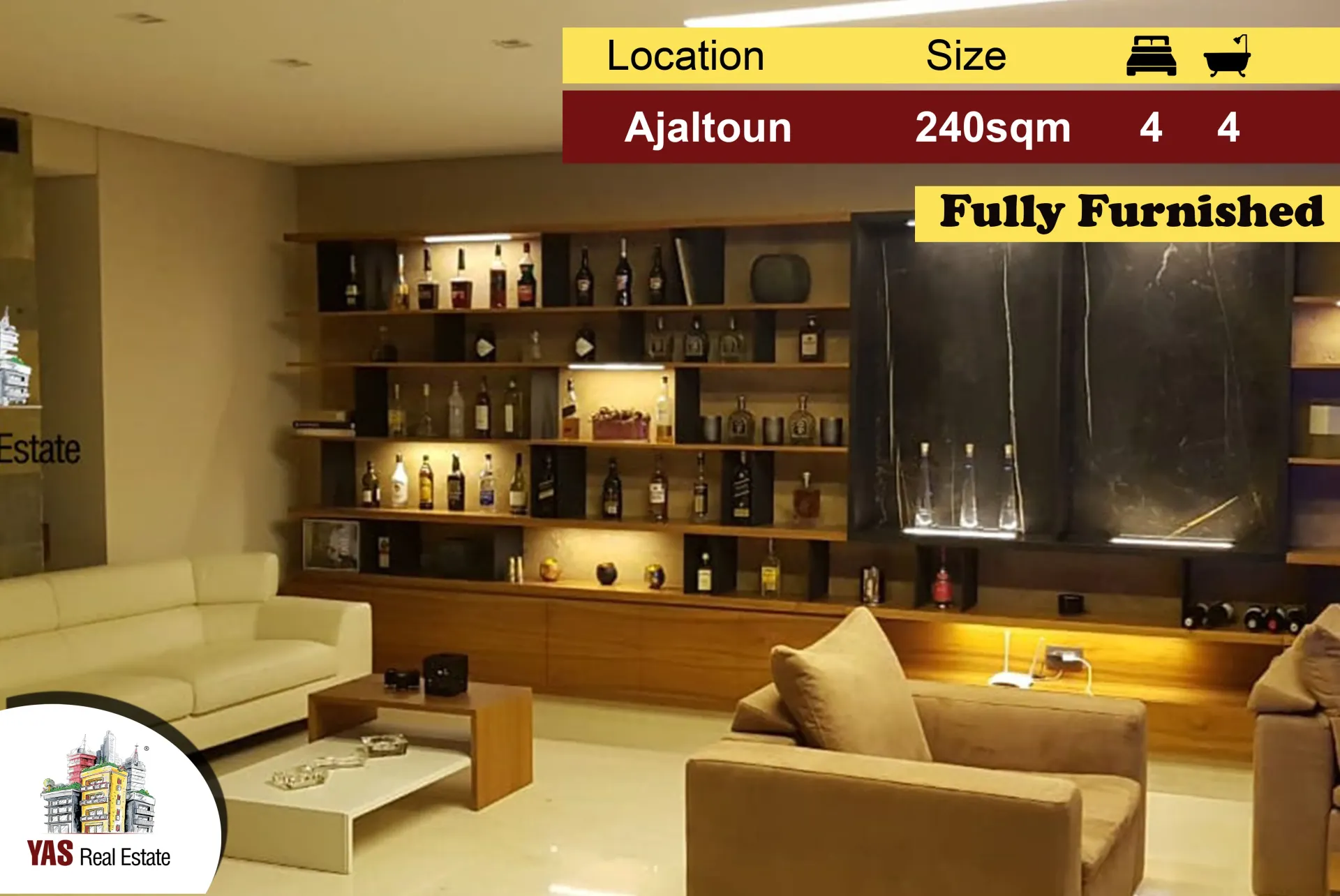 Apartment for Sale in Ajaltoun - 4 bed, 4 bath