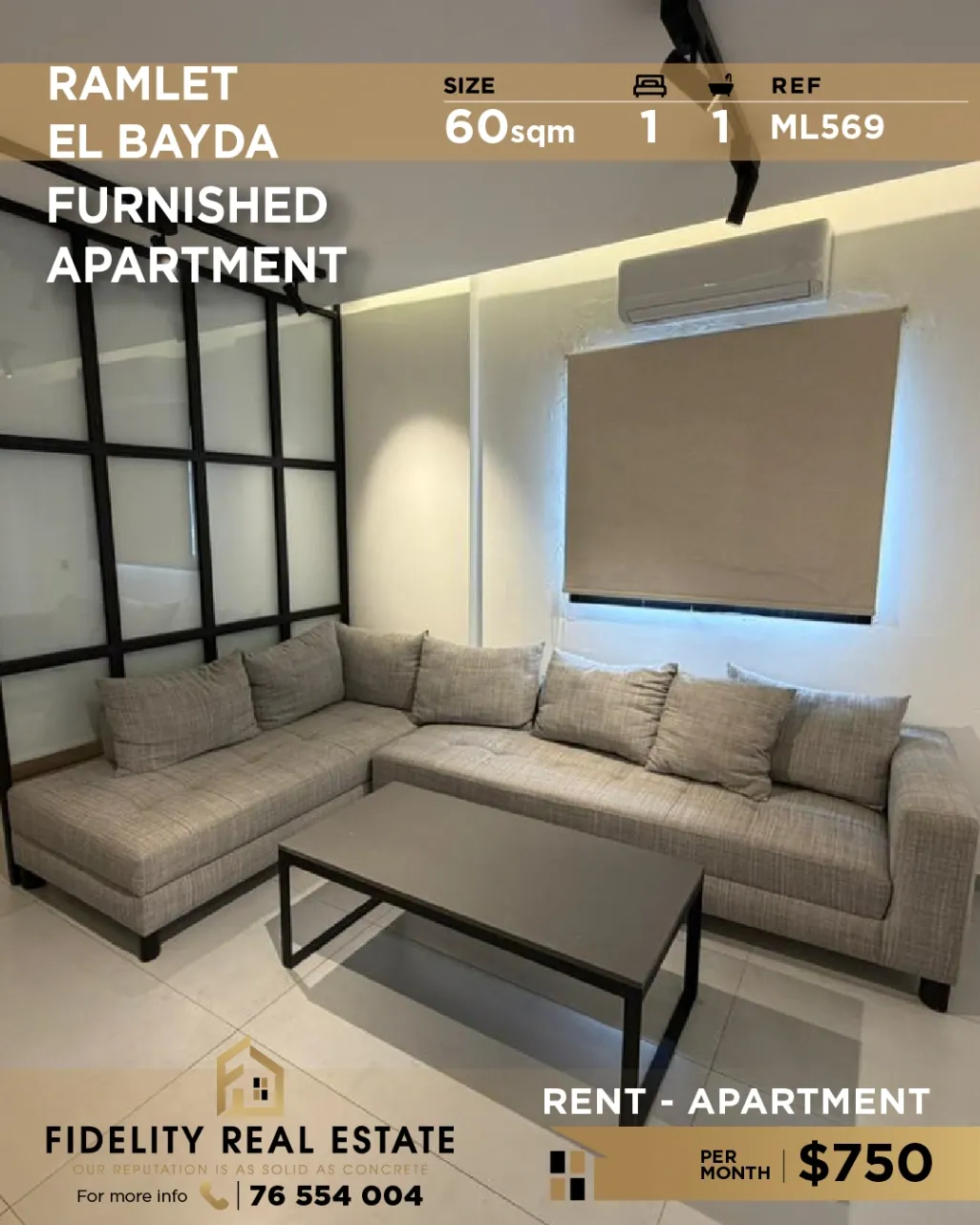 Apartment for rent in Ramleh Al Bayda, Beirut, Lebanon
