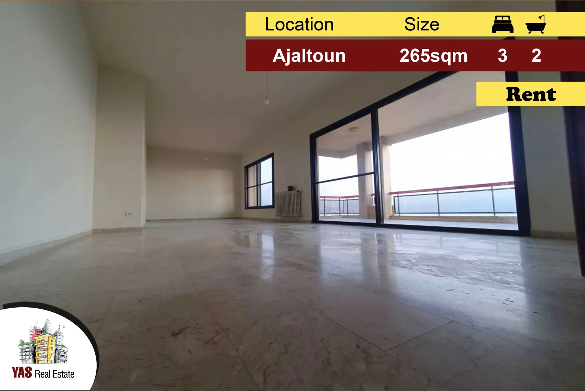 Apartment for Rent in Ajaltoun - 3 bed, 2 bath