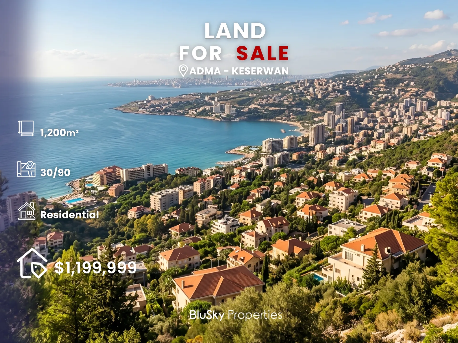 Land for sale in Adma w dafnah, lebanon