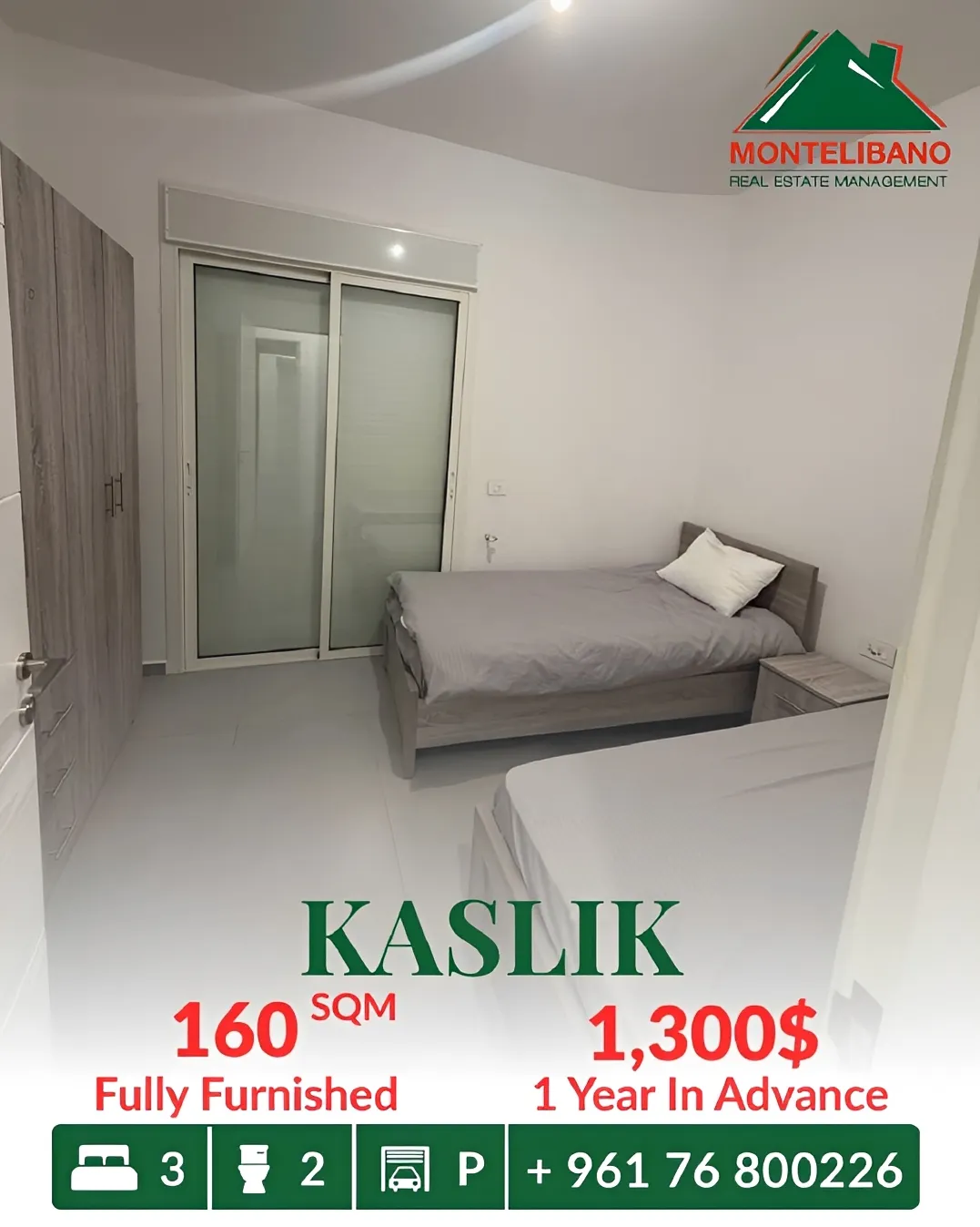 Apartment for rent in Kaslik