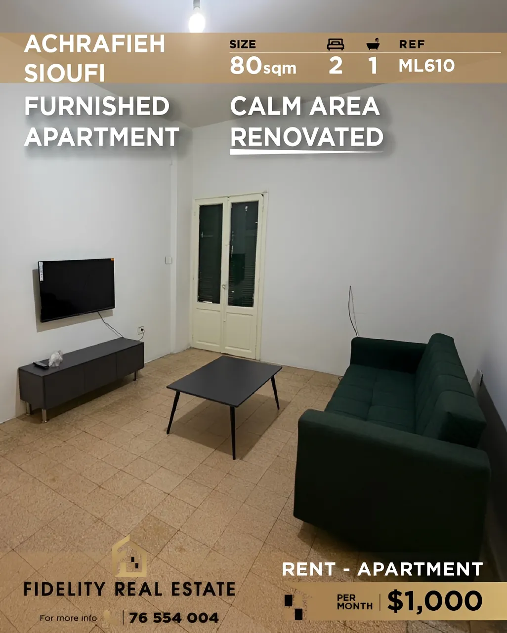 Apartment for rent in Achrafieh, Beirut, Lebanon