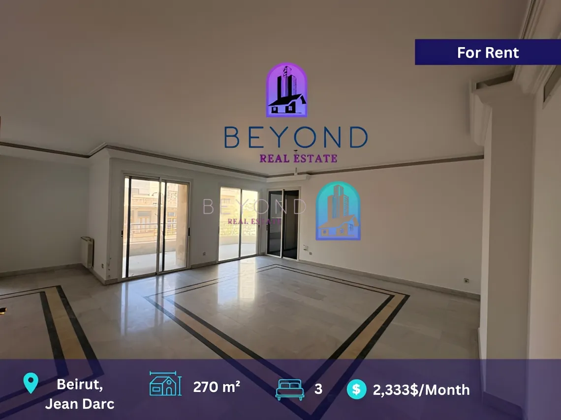 Apartment for rent in Jeanne Darc, Bayrut, Lebanon - 3 bed, 3 bath