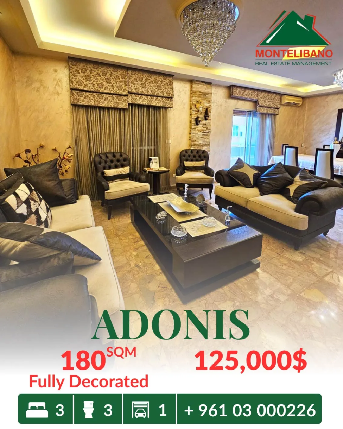 Apartment for sale in Adonis, Lebanon