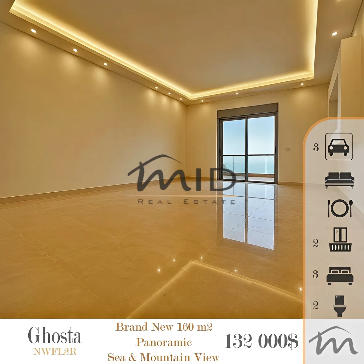 Apartment for sale in Ghosta, lebanon - 3 bed, 2.0 bath