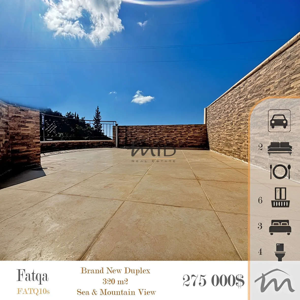Duplex for sale in Fatqa, lebanon - 3 bed, 4.0 bath
