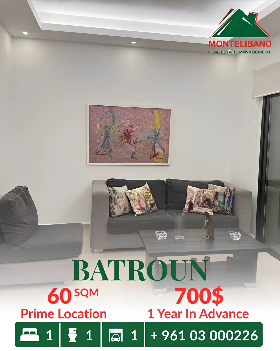Apartment for rent in Batroun, Lebanon