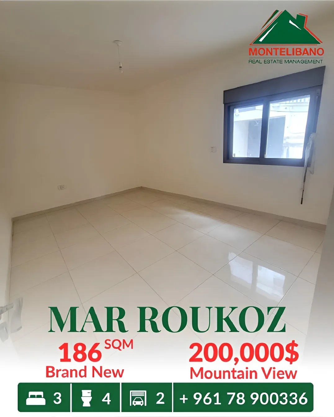 Apartment for sale in Mar Roukoz, Lebanon