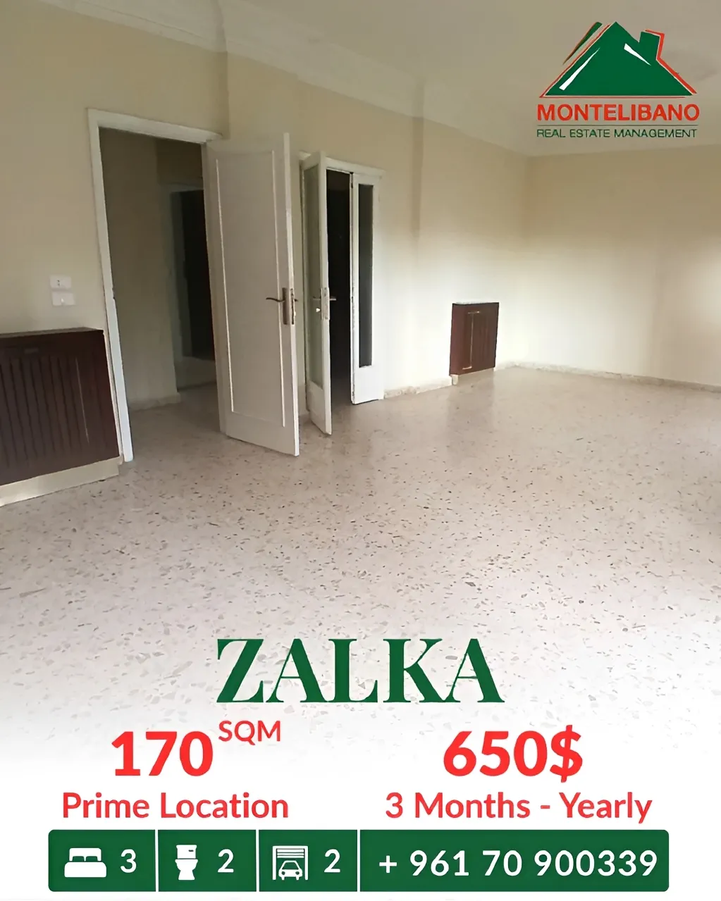 Apartment for rent in Zalqa, Lebanon - 3 bed, 2 bath