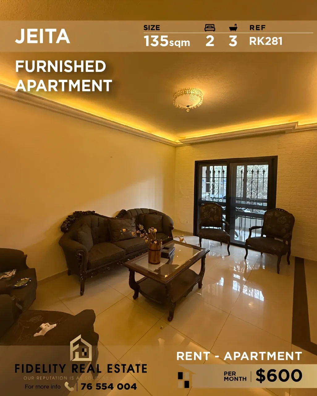 Apartment for rent in Jeita, Lebanon - 2 bed, 3 bath