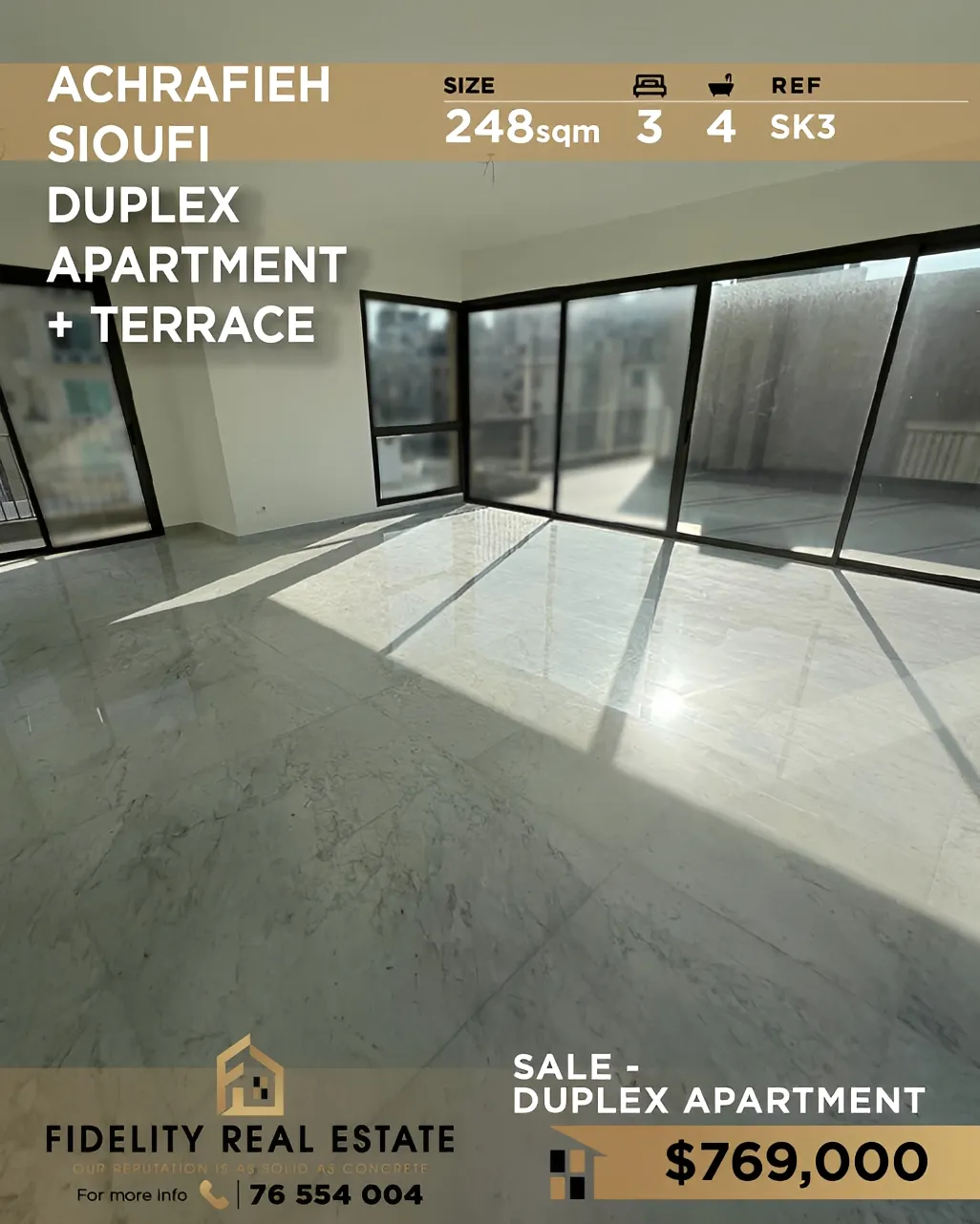 Duplex for sale in Achrafieh