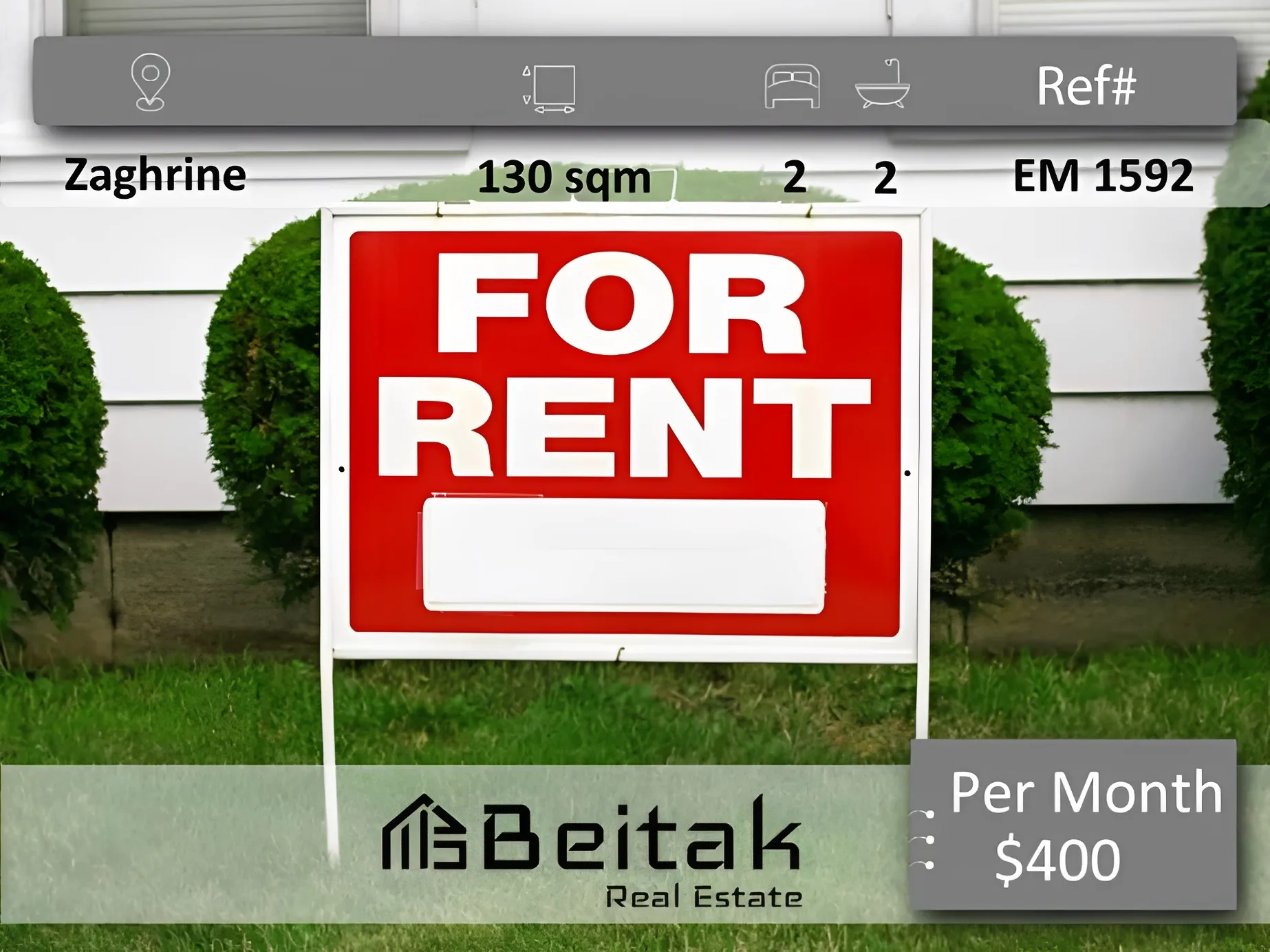 Apartment for rent in Zaghrine