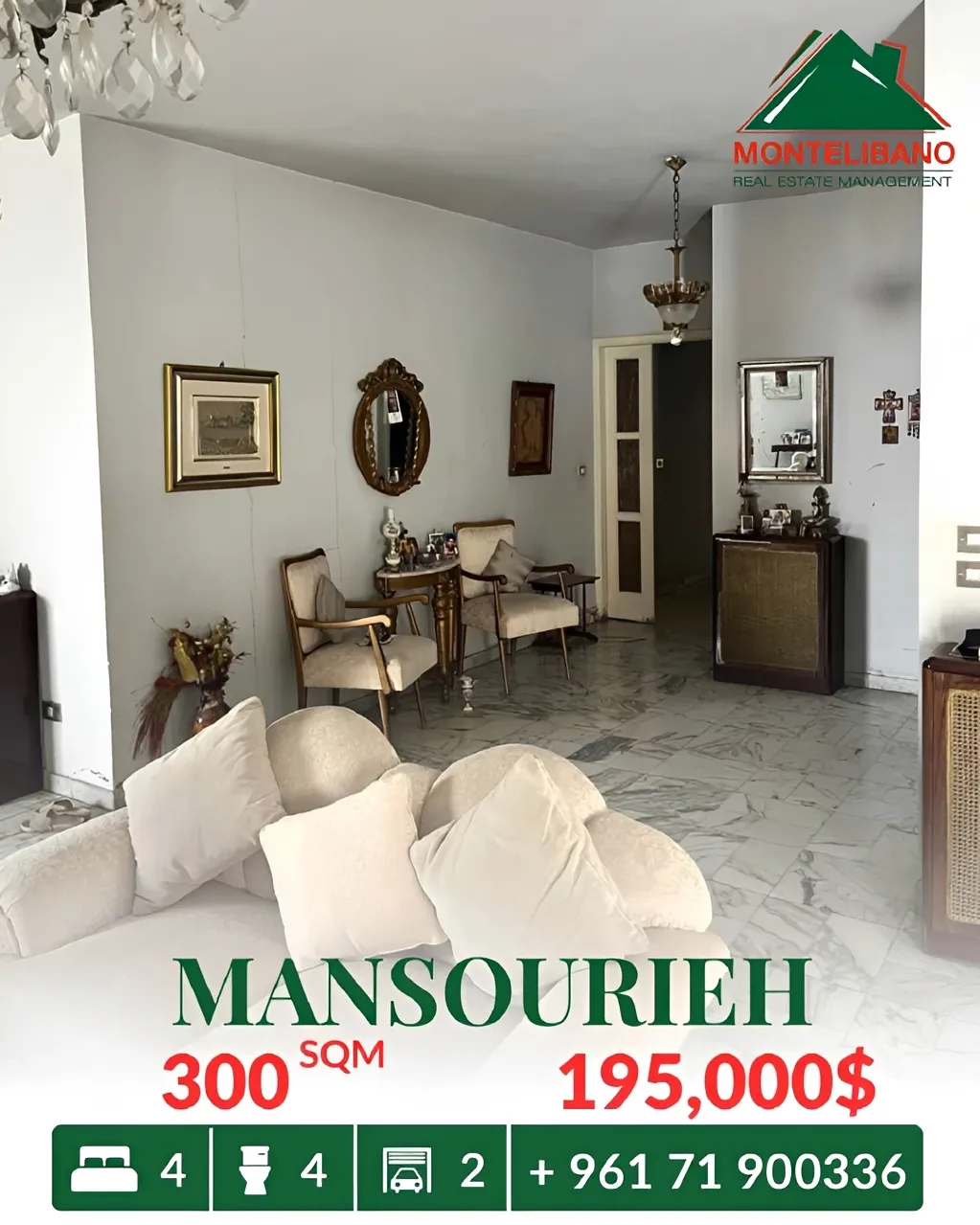 Apartment for sale in Mansourieh
