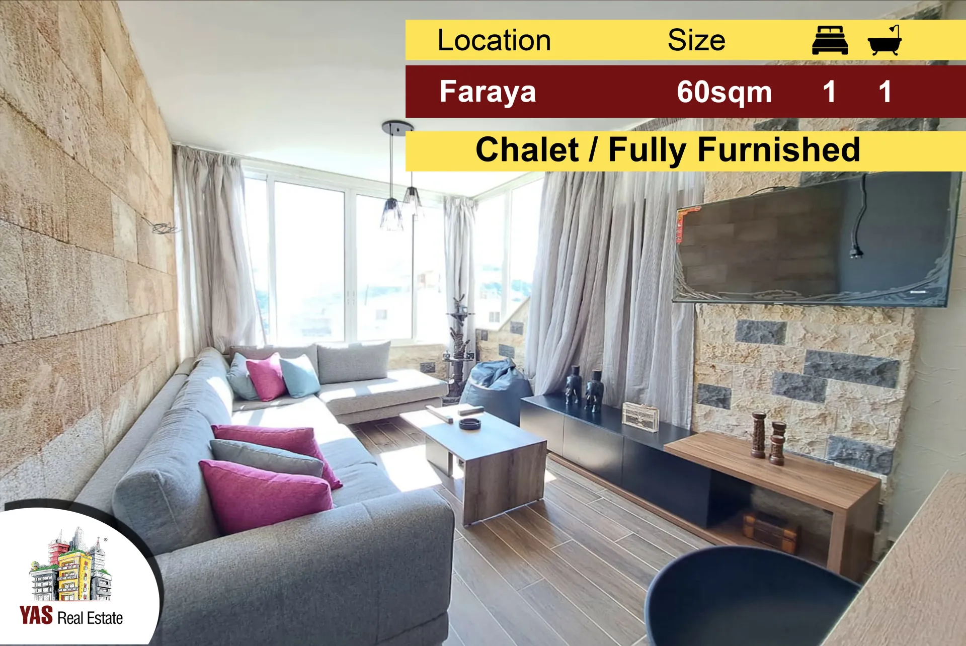 Chalet for Sale in Faraya - 1 bed, 1 bath