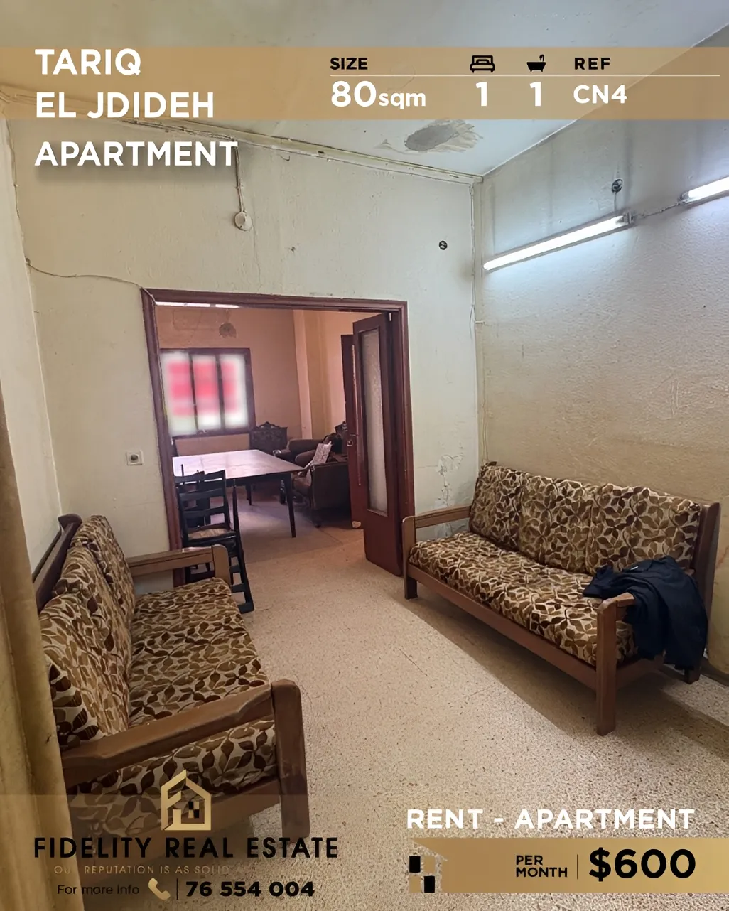 Apartment for rent in Tarik El Jdideh, Bayrut, Lebanon - 1 bed, 1 bath