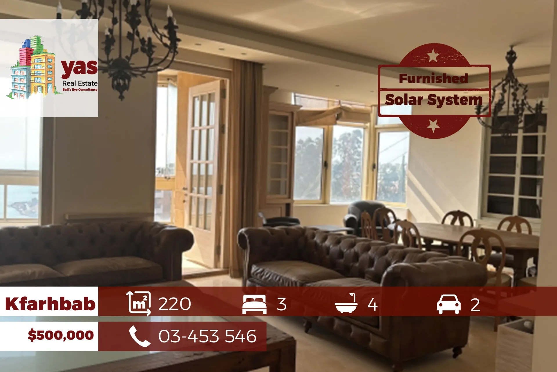 Apartment for Sale in Kfar Hbab - 3 bed, 4 bath