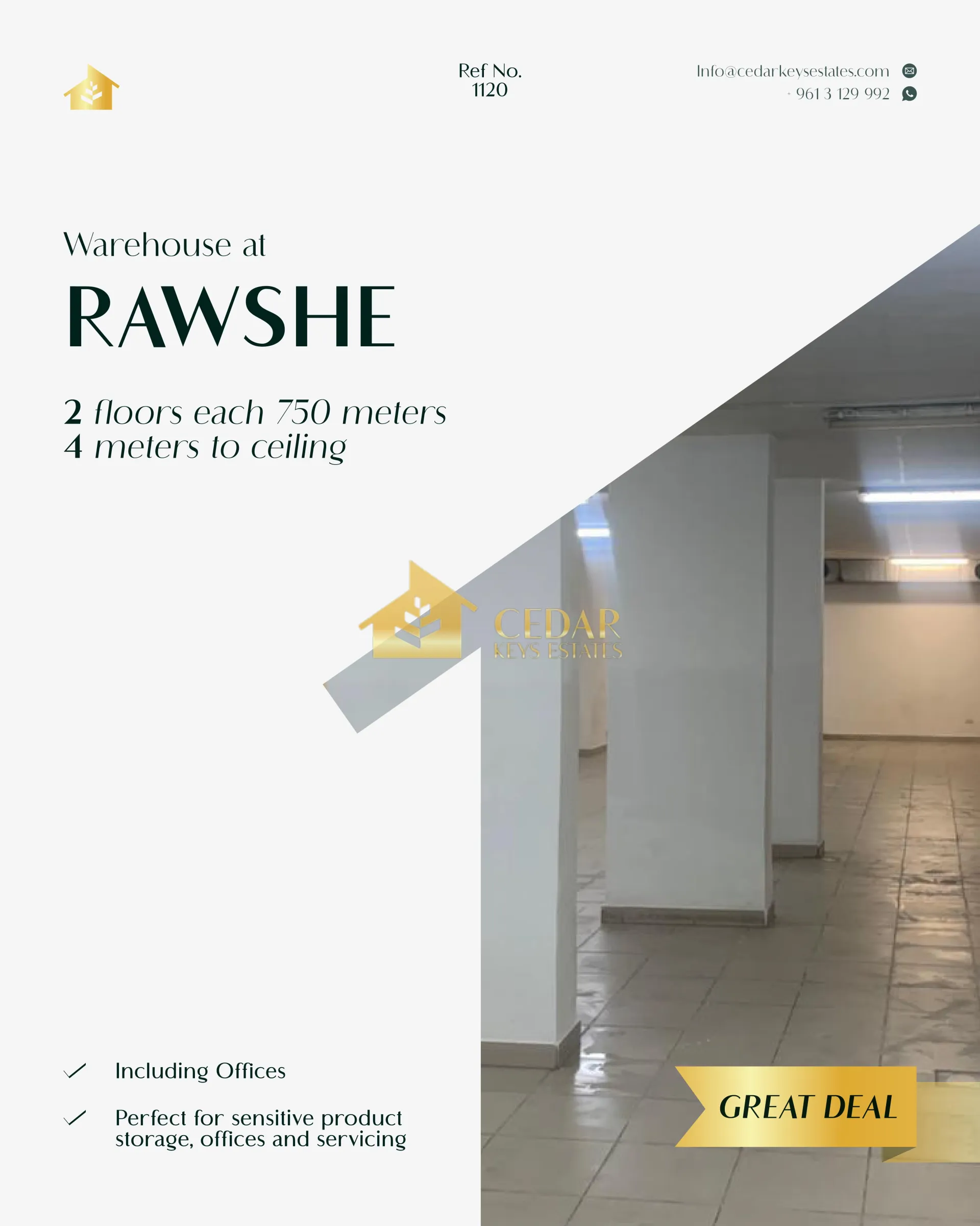 Warehouse for sale in Raoucheh, Beirut, Lebanon