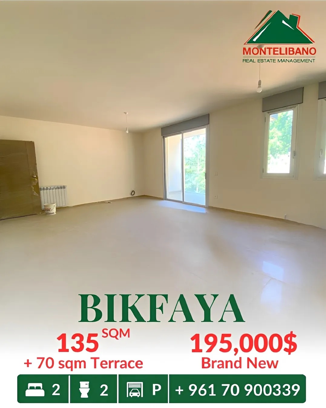 Apartment for sale in Bikfaiya, Lebanon - 2 bed, 2 bath