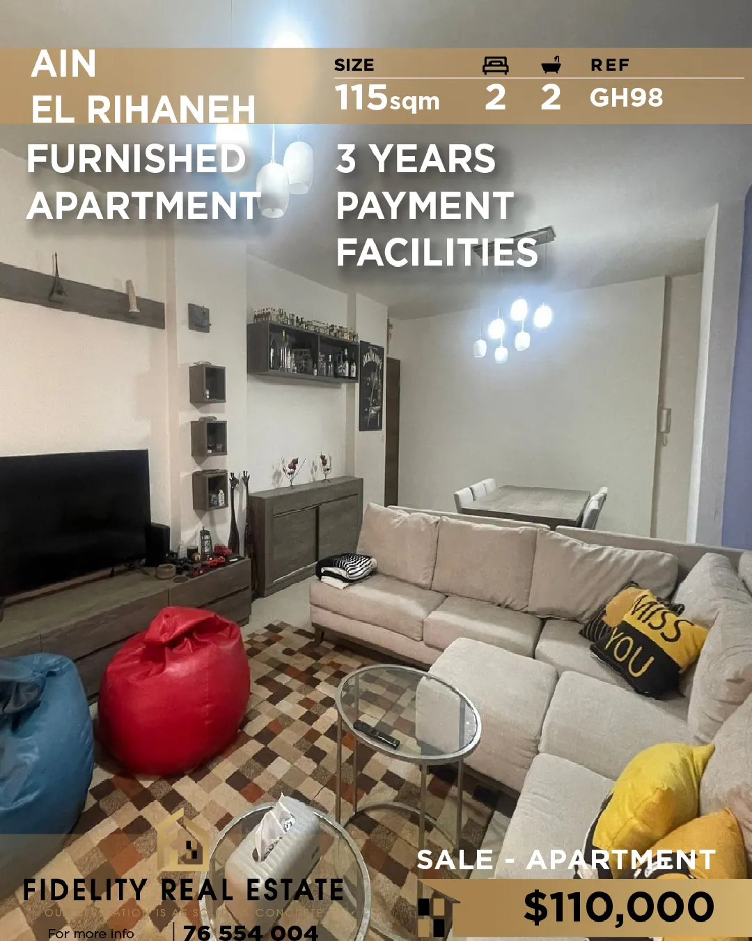 Apartment for sale in Ain El Rihaneh, Lebanon