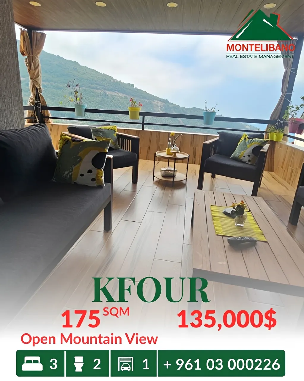 Apartment for sale in Kfour
