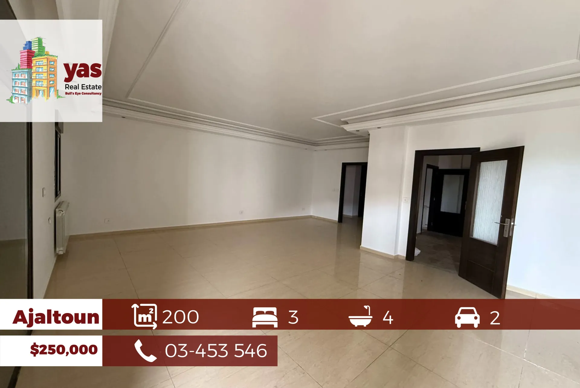 Apartment for Sale in Ajaltoun - 3 bed, 4 bath