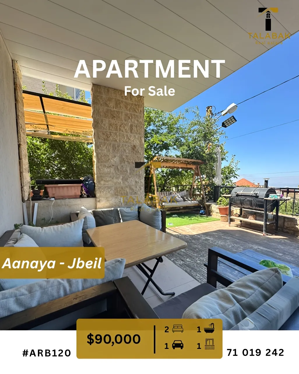 Apartment for sale in Aannaya