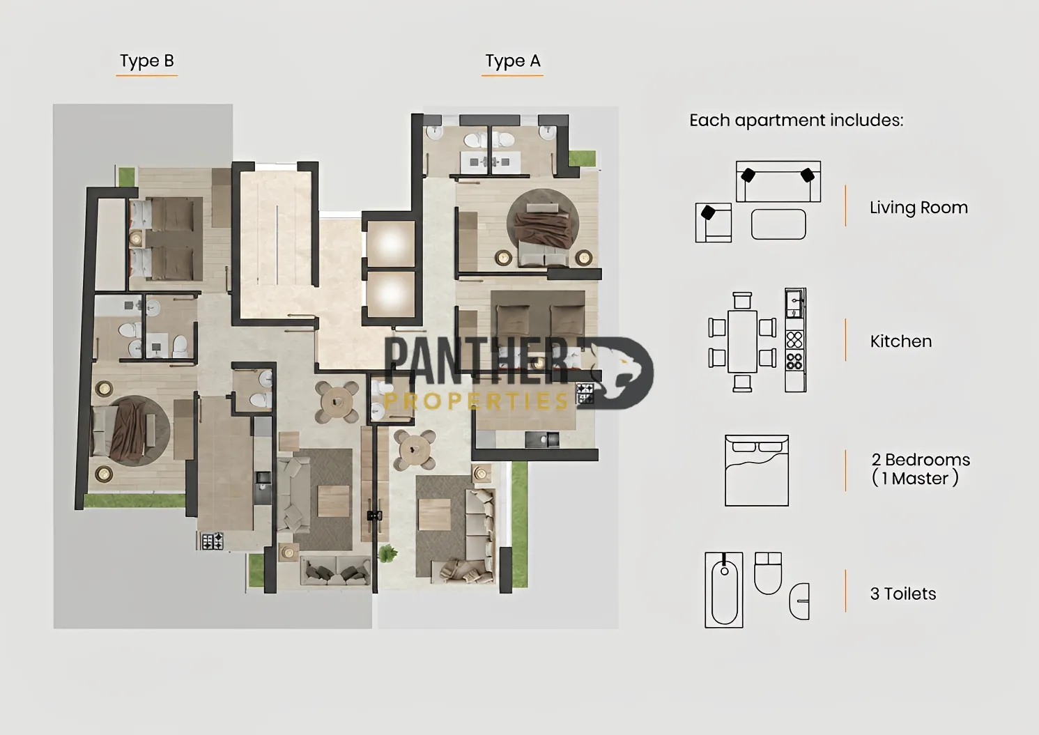 Apartment for sale in Achrafieh, beirut, lebanon - 2 bed, 3.0 bath