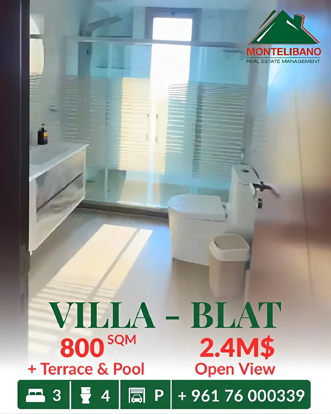 Villa for sale in Blat, Lebanon