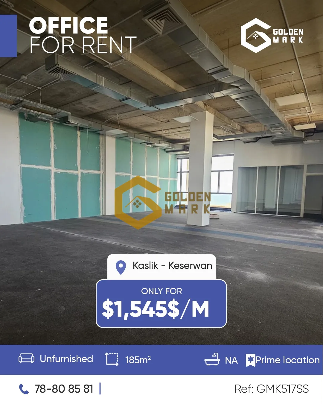 Office for Rent in Kaslik