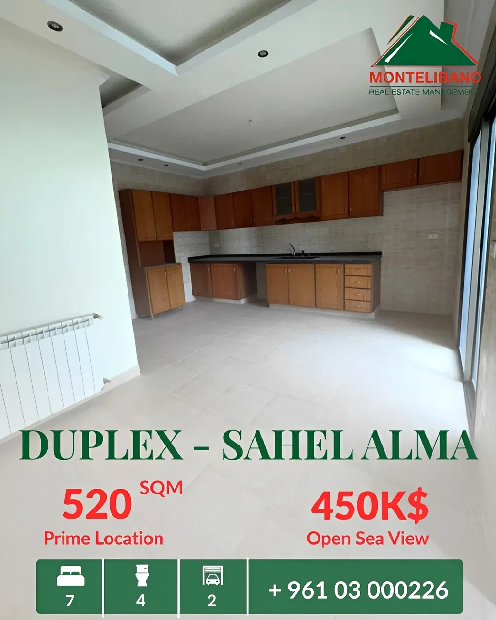 Duplex for sale in Sahel Alma, Lebanon