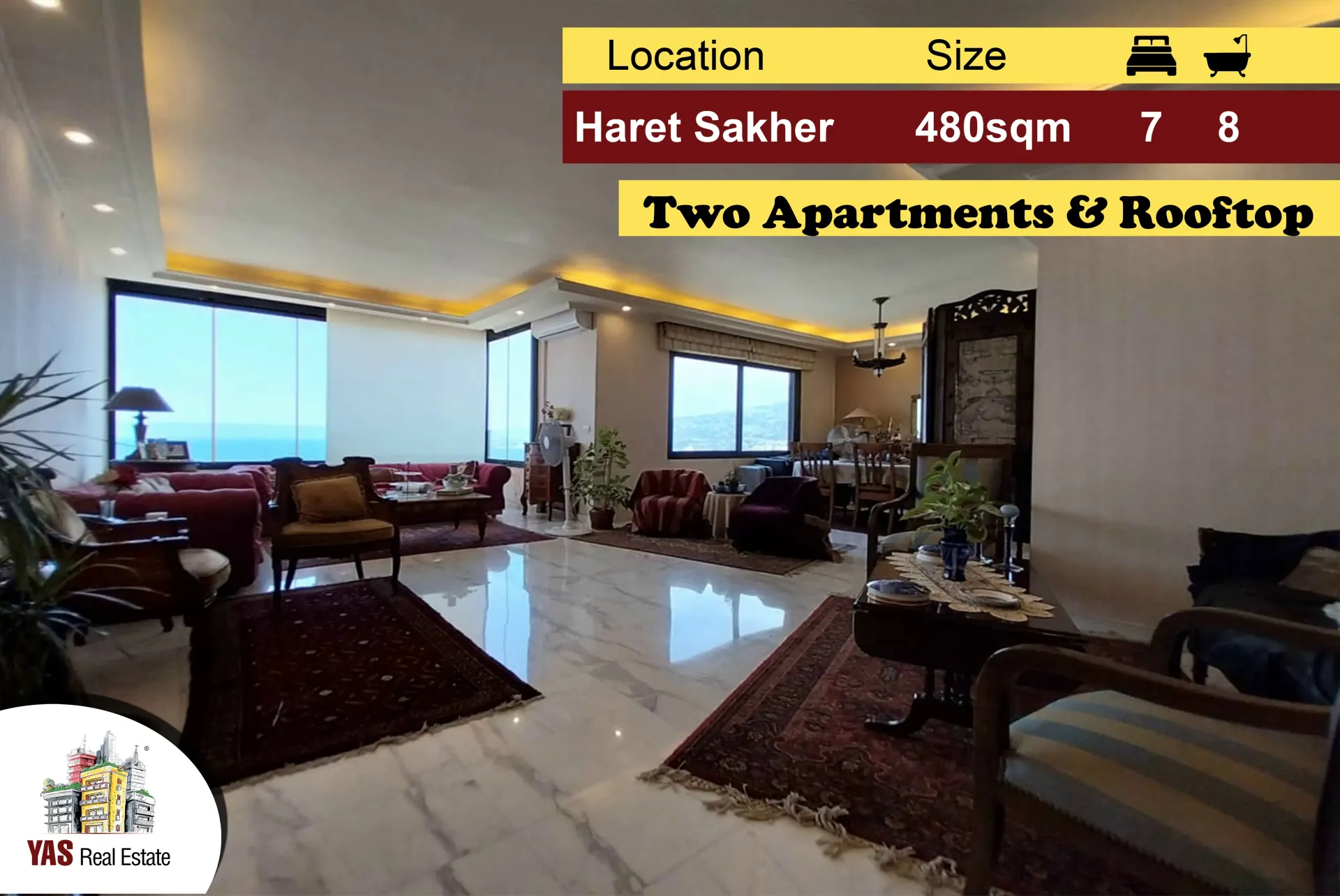 Apartment for Sale in Haret Sakhr - 7 bed, 8 bath