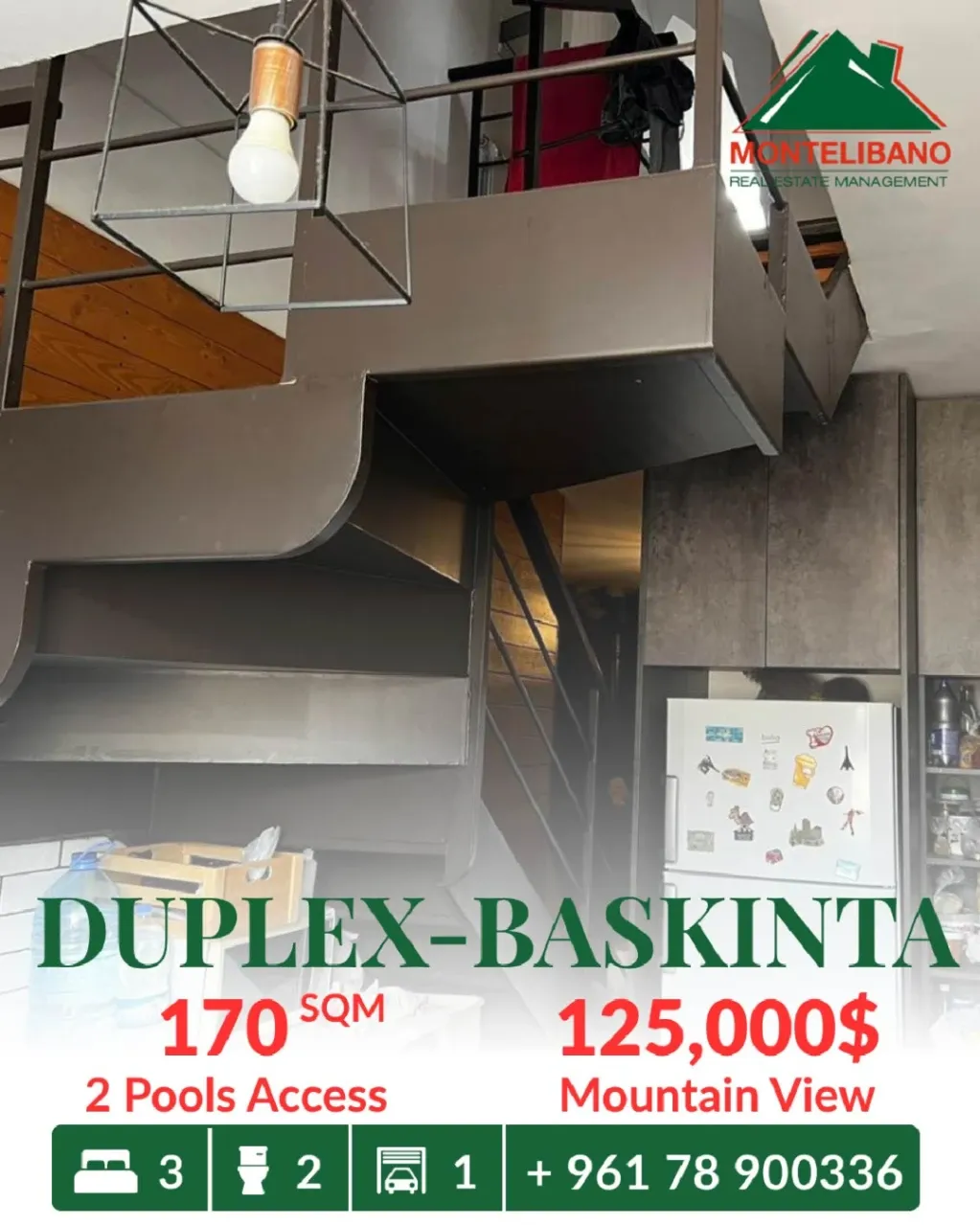 Duplex for sale in Baskinta, Lebanon