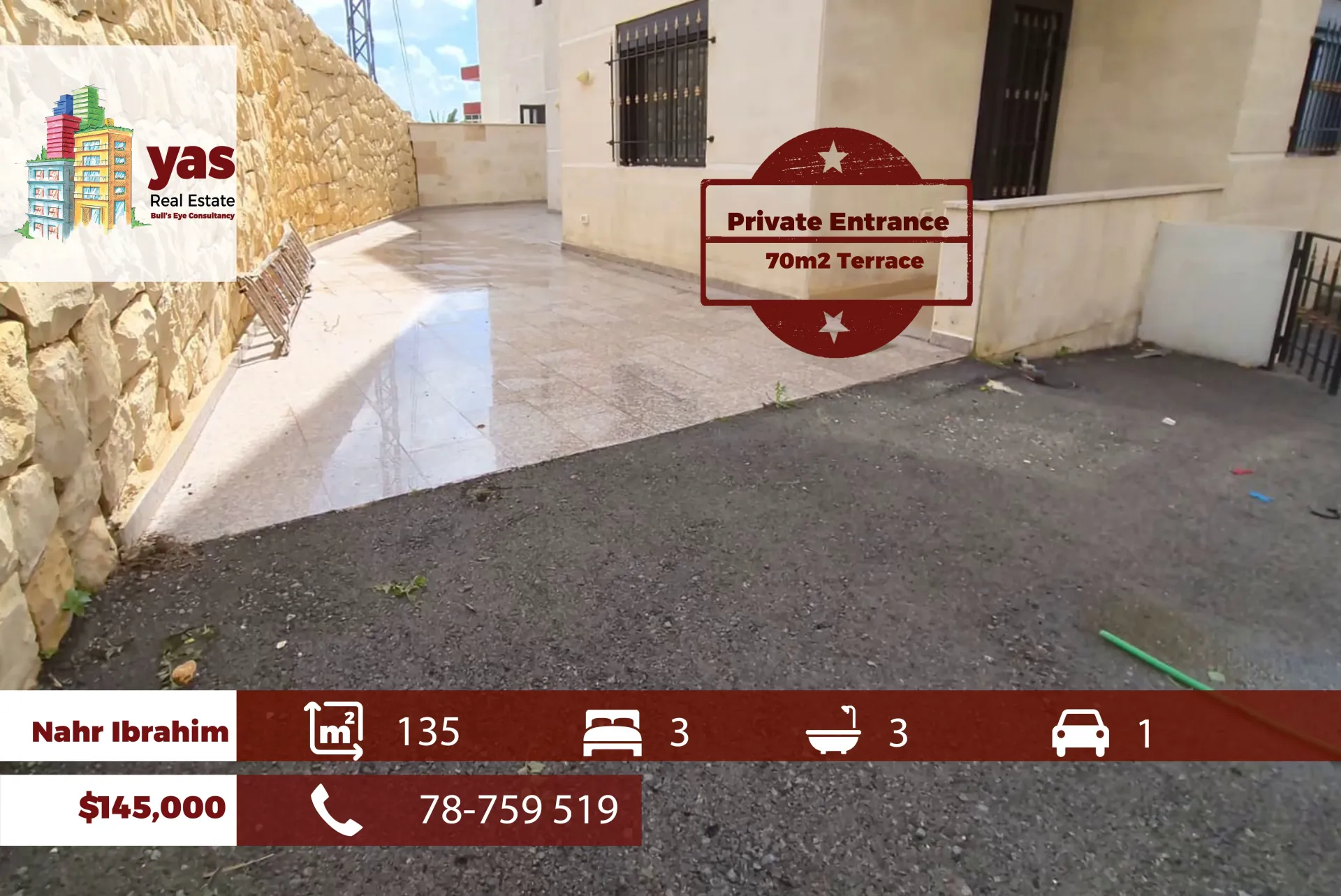 Apartment for Sale in Nahr Ibrahim - 3 bed, 3 bath