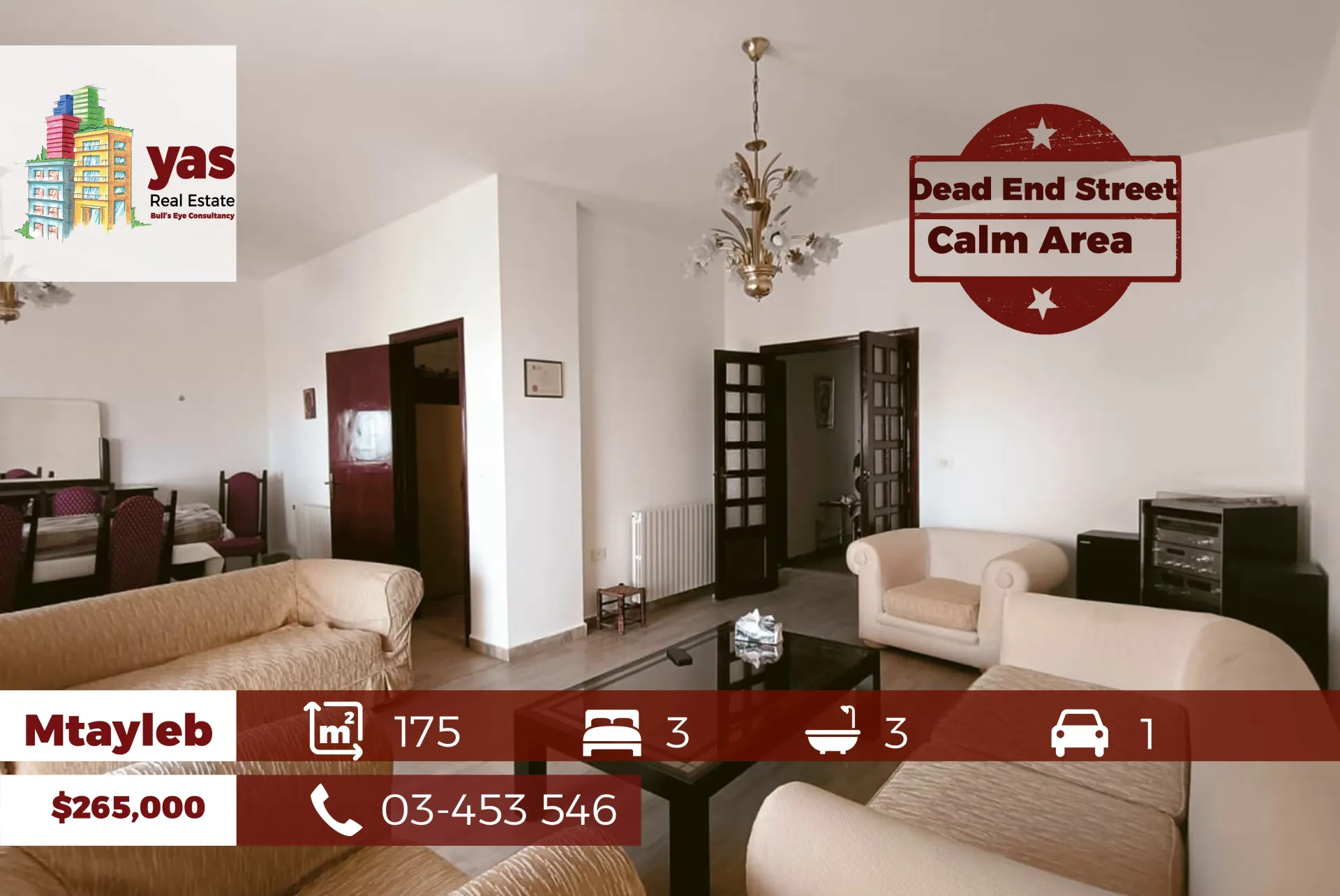 Apartment for Sale in Mtaileb - 3 bed, 3 bath
